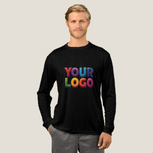 Eenvoudige Aangepaste Logo en Tekst Zakelijk Tri-Blend Shirt