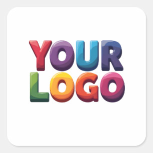 Eenvoudige Aangepaste Logo en Tekst Zakelijk Vierkante Sticker