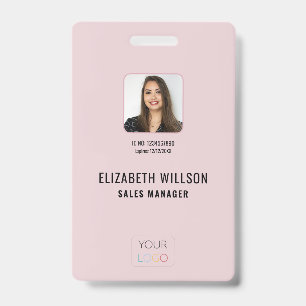 Eenvoudige Aangepaste Logo, Naam, Foto Personeels Badge