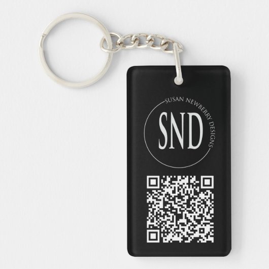 Eenvoudige Aangepaste Logo QR Code Zakelijk Sleutelhanger (Voorkant)