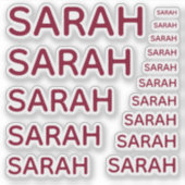 Eenvoudige aangepaste meisjesnaam Bourgondische Pe Sticker (Voorkant)