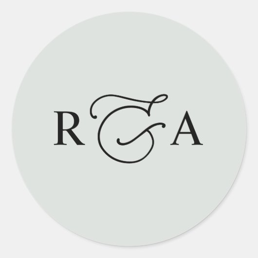 Eenvoudige aangepaste monogram pagina Groen aangep Ronde Sticker (Voorkant)