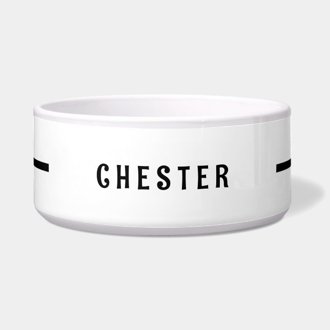 Eenvoudige aangepaste naam grote hond voerbakje (Voorkant)