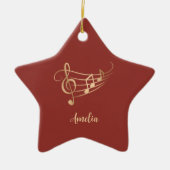 Eenvoudige aangepaste naam Musical Elegant Christm Keramisch Ornament (Voorkant)