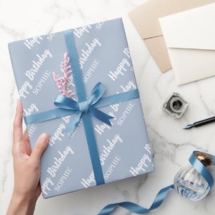 Eenvoudige Aangepaste Naam Verjaardagscadeau Cadeaupapier