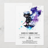 Eenvoudige aangepaste Ninja Boy digitale verjaarda Kaart (Voorkant / Achterkant)