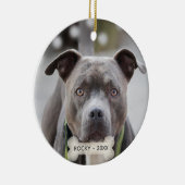 Eenvoudige aangepaste Pit Bull Dog Foto Keramisch Ornament (Rechts)