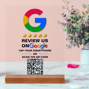 Eenvoudige aangepaste QR-code Google Review Acryl Bord