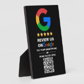 Eenvoudige aangepaste QR-code Google Review Zwart Fotoplaat (Zijkant)