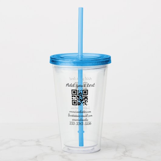 eenvoudige aangepaste QR-code jouw naam toevoegen Acryl Drinkbeker (Voorkant)