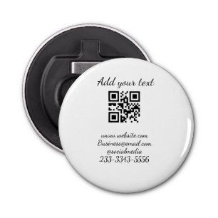 eenvoudige aangepaste QR-code jouw naam toevoegen Button Flesopener