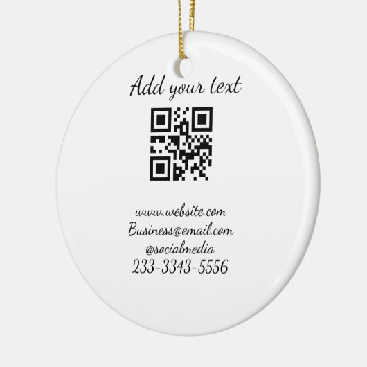 eenvoudige aangepaste QR-code jouw naam toevoegen  Keramisch Ornament (Links)