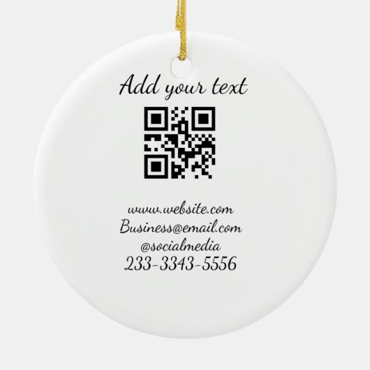 eenvoudige aangepaste QR-code jouw naam toevoegen  Keramisch Ornament (Achterkant)
