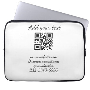 eenvoudige aangepaste QR-code jouw naam toevoegen  Laptop Sleeve