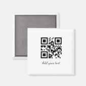 eenvoudige aangepaste QR-code jouw naam toevoegen  Magneet (Voorkant / Achterkant)
