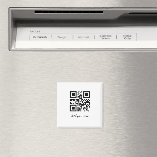 eenvoudige aangepaste QR-code jouw naam toevoegen  Magneet (Insitu (Vaatwasser))