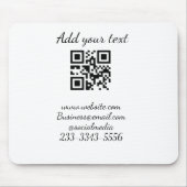 eenvoudige aangepaste QR-code jouw naam toevoegen Muismat (Voorkant)