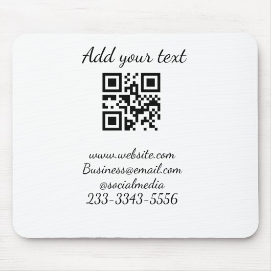 eenvoudige aangepaste QR-code jouw naam toevoegen Muismat (Voorkant)