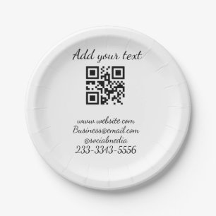 eenvoudige aangepaste QR-code jouw naam toevoegen Papieren Bordje