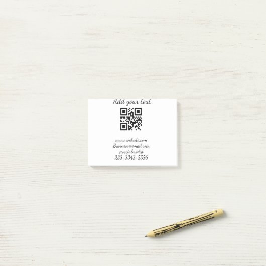 eenvoudige aangepaste QR-code jouw naam toevoegen  Post-it® Notes (Op bureau)