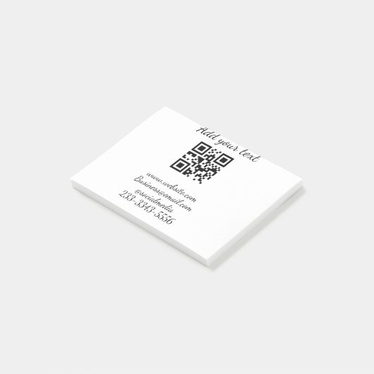 eenvoudige aangepaste QR-code jouw naam toevoegen  Post-it® Notes (Schuin)
