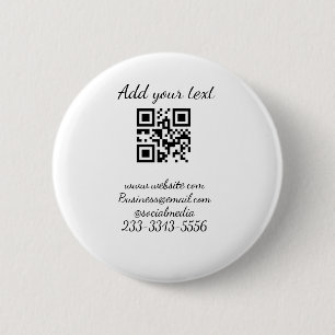 eenvoudige aangepaste QR-code jouw naam toevoegen Ronde Button 5,7 Cm
