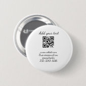 eenvoudige aangepaste QR-code jouw naam toevoegen Ronde Button 5,7 Cm (Voorkant /achterkant)
