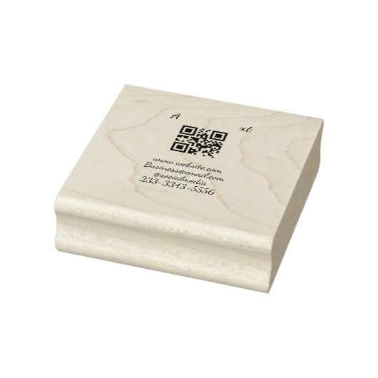 eenvoudige aangepaste QR-code jouw naam toevoegen  Rubberstempel (Stempel)