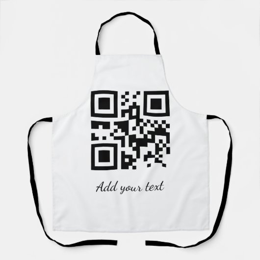 eenvoudige aangepaste QR-code jouw naam toevoegen Schort (Voorkant)