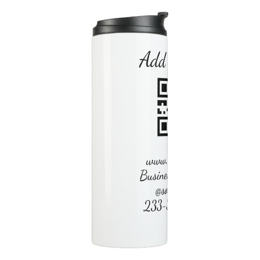 eenvoudige aangepaste QR-code jouw naam toevoegen Thermosbeker (Gedraaid links)