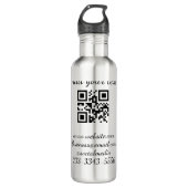 eenvoudige aangepaste QR-code jouw naam toevoegen Waterfles (Voorkant)