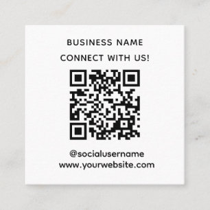 Eenvoudige Aangepaste QR-code Maak Contact met Ons Vierkante Visitekaartje