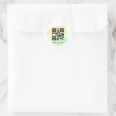 eenvoudige aangepaste QR-code toevoegen jouw namen Ronde Sticker (Tas)