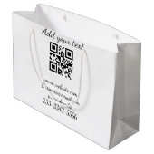 eenvoudige aangepaste QR-code voeg uw naam toe tek Groot Cadeauzakje (Achterkant Gekanteld)