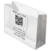 eenvoudige aangepaste QR-code voeg uw naam toe tek Groot Cadeauzakje (Voorkant Gekanteld)