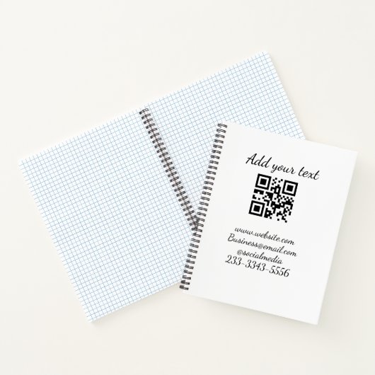 eenvoudige aangepaste QR-code voeg uw naam toe tek Notitieboek (Binnen)
