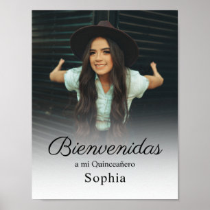 Eenvoudige aangepaste quinceanera foto welkom Post Poster