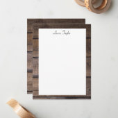Eenvoudige, aangepaste Rustige houtenbakkerij Notitiekaartje (Voorkant / Achterkant in situ)