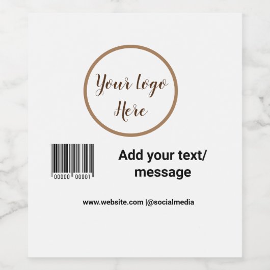 eenvoudige aangepaste streepjescode toevoegen jouw wijn etiket (Enkel label)