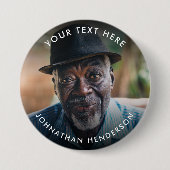 Eenvoudige aangepaste tekst begrafenis/herdenkings ronde button 7,6 cm (Voorkant)