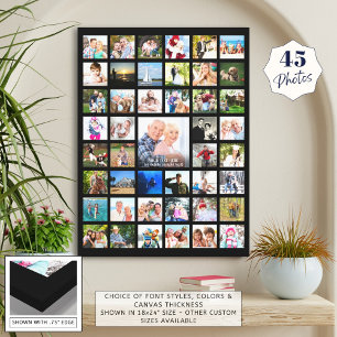 Eenvoudige aangepaste tekst voor 45-fotocollage Sj Canvas Afdruk