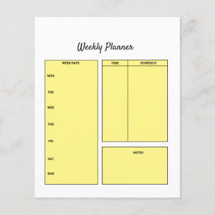 eenvoudige aangepaste wekelijkse planner takenlijs flyer