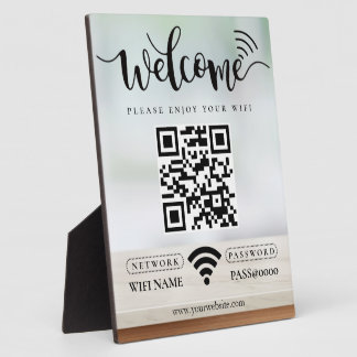 Eenvoudige aangepaste Wifi-netwerk QR-code Wachtwo Fotoplaat