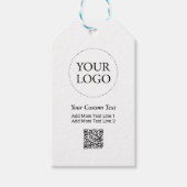Eenvoudige Aangepaste Zakelijke Logo QR Code Promo Cadeaulabel (Voorkant)