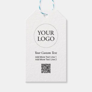 Eenvoudige Aangepaste Zakelijke Logo QR Code Promo Cadeaulabel