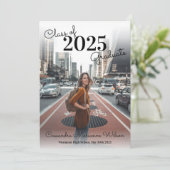 Eenvoudige aankondiging van Afstuderen van foto's  (Staand voorkant)