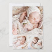 Eenvoudige aankondiging van Baby Foto Collage Mode (Achterkant)