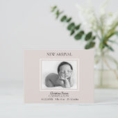 Eenvoudige aankondiging van Champagne Pink Birth (Staand voorkant)