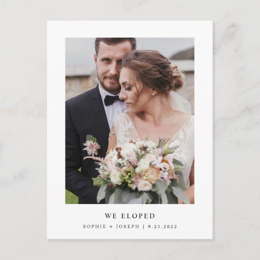 Eenvoudige aankondiging van Elegant Text en Photo Briefkaart (Voorkant)