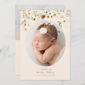 Eenvoudige aankondiging van geboorte van wilde blo (Voorkant / Achterkant)